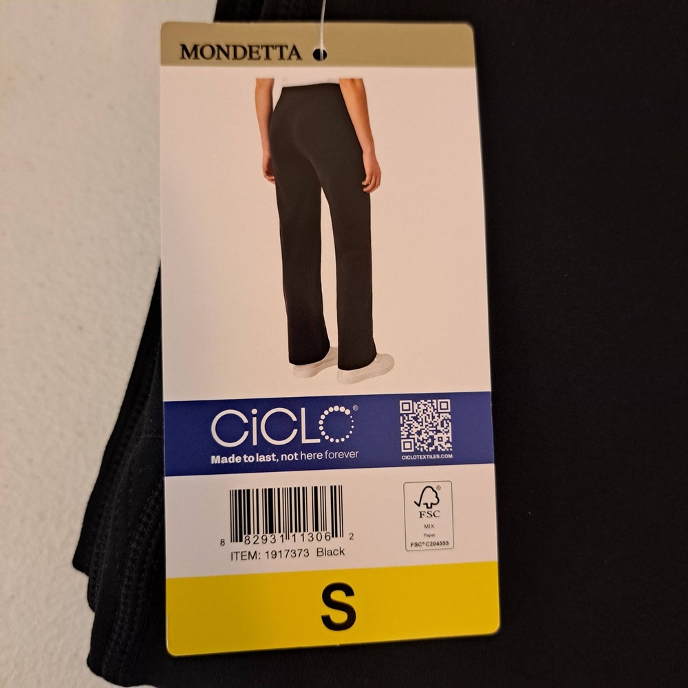 Mondetta Straight Leg Pant Womens Small Black NWT High Rise Recycled 796-223 - Picture 2 of 4